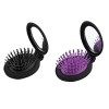 NuAngela Brosse à Cheveux De Voyage Avec Miroir Compact Format De Poche Miroir Pliable Mini Pop Up Brush Set Brosse De Poche 