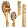 Brosse Cheveux En Bambou, Set De Brosse à Cheveux Comprenant Un Peigne a Queue, Peigne Dent Large, Peigne Cheveux Et Peigne B