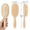 LORSEX Brosse à cheveux en bois de hêtre avec poils de bambou et coussin dair Brosse à cheveux lissante pour femmes démêlant