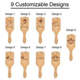 Brosse à cheveux personnalisée, brosse à cheveux en bambou pour cheveux épais, bouclés, longs, courts pour femmes, hommes, en