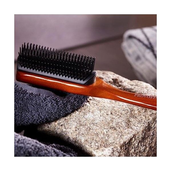 ESPRIT GENTLEMAN THE BARB XPERT - Brosse à Cheveux pour Homme, by Franck Provost - Démêlage en Douceur - Brosse en Bois avec 