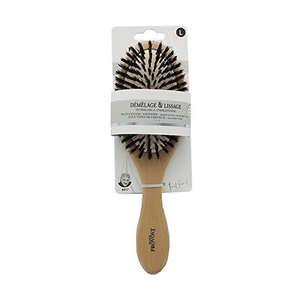 FRANCK PROVOST Brosse Pro Pneumatique Grand Modèle - Picots Nylon & Sanglier pour Des Cheveux Doux & Brillants - Accessoire I