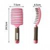 Suke Brosse à cheveux incurvée ventilée, brosse à cheveux en poils de sanglier, brosse à cheveux démêlante en nylon antistati