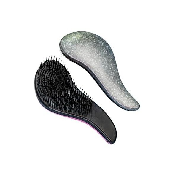 Lot de 2 brosses à cheveux démêlantes faciles à tenir pour massage du cuir chevelu pour femmes et filles