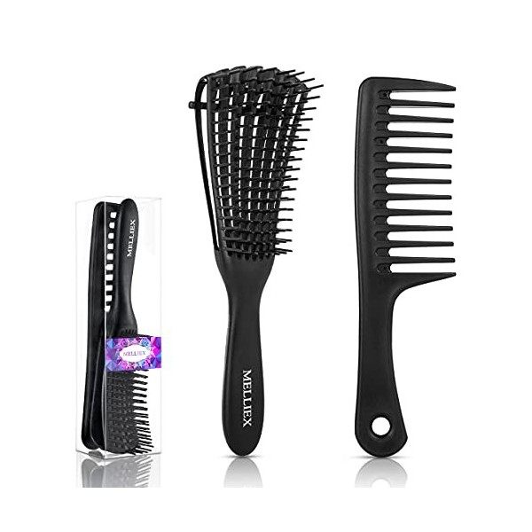 Brosse à Cheveux Démêlante, Brosse à Cheveux Bouclés Avec Tête Flexible Pour Cheveux Afro Naturels, Brosse Démêlante Avec Pei