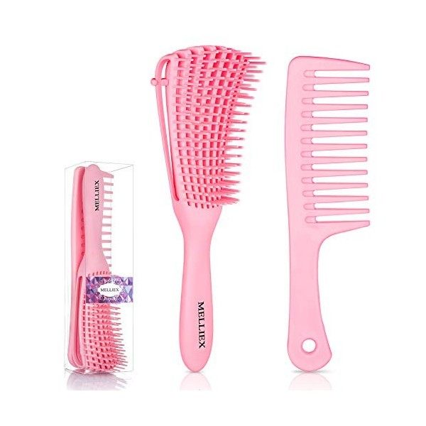 Brosse à Cheveux Démêlante, Brosse à Cheveux Bouclés Avec Tête Flexible Pour Cheveux Afro Naturels, Brosse Démêlante Avec Pei