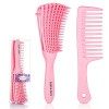 Brosse à Cheveux Démêlante, Brosse à Cheveux Bouclés Avec Tête Flexible Pour Cheveux Afro Naturels, Brosse Démêlante Avec Pei