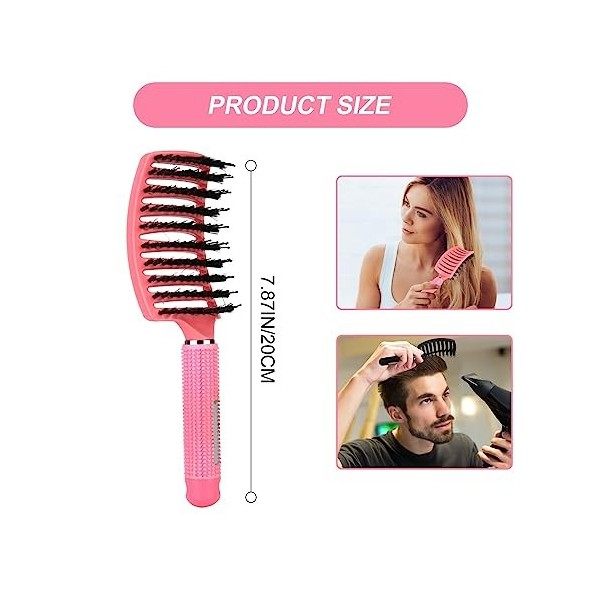 Aicharynic Lot de 3 brosses à cheveux démêlantes en poils de sanglier bio sans tirailler - Brosse démêlante professionnelle p