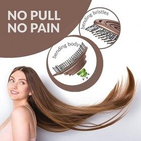marQus Brosse démêlante pour cheveux – Poils et corps courbés – 1 pièce démêle avec facilité – Marron