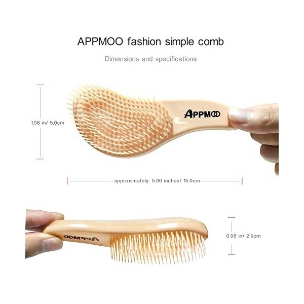 APPMOO Mini brosse démêlante peigne démêlant pour femmes, brosse à cheveux démêlante sèche humide sans douleur démêlant peign