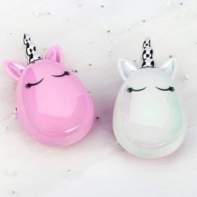 Mini peigne à cheveux licorne - Mini brosse démêlante pour réduire les frisottis et la sécheresse - Cheveux humides et secs p