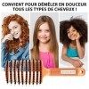 Brosse Poil de Sanglier ORANGE – Brosse à Cheveux en Poils de Sanglier 100% Naturels – Démêle tout type de Cheveux et Sans Do