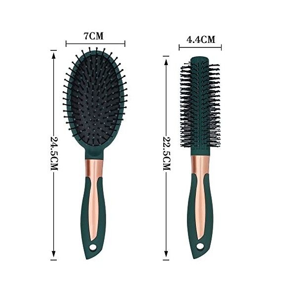 Elodyunhc 2 PCS Brosse Cheveux, Brosse Cheveux Démêlante à Cheveux Anti-casse pour Styling et Démêler les Cheveux longs épais