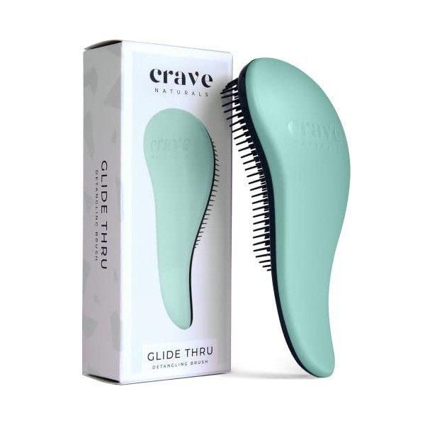 Crave Naturals Glide Thru Brosse Démêlante pour Enfants et Adultes. Brosse à Cheveux pour Cheveux Bouclés, Raides, Mouillés o