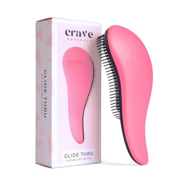 Crave Naturals Glide Thru Brosse Démêlante pour Enfants et Adultes. Brosse à Cheveux pour Cheveux Bouclés, Raides, Mouillés o