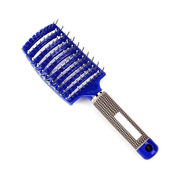 JINGFAN Brosse à Cheveux en Poils de Sanglier pour Epais et Démêlante Crépus Cheveux Bouclés, Brosse pour Séchage Plus Rapide