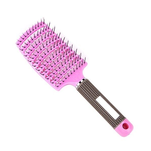 JINGFAN Brosse à Cheveux en Poils de Sanglier pour Epais et Démêlante Crépus Cheveux Bouclés, Brosse pour Séchage Plus Rapide