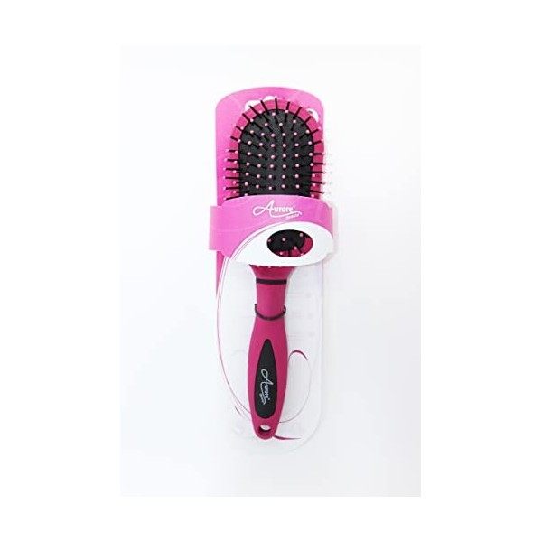 Aurore Beauté - Brosse à Cheveux Démêlante avec Poignée - Brosse Moyen Modèle à Soufflet Rond - 23 x 7 x 3,5 cm - Fushia