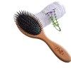 Brosse démêlante en bois et picots plastique - Brosse à Cheveux Pneumatique en Bois de Hêtre convient à tous types de cheveux