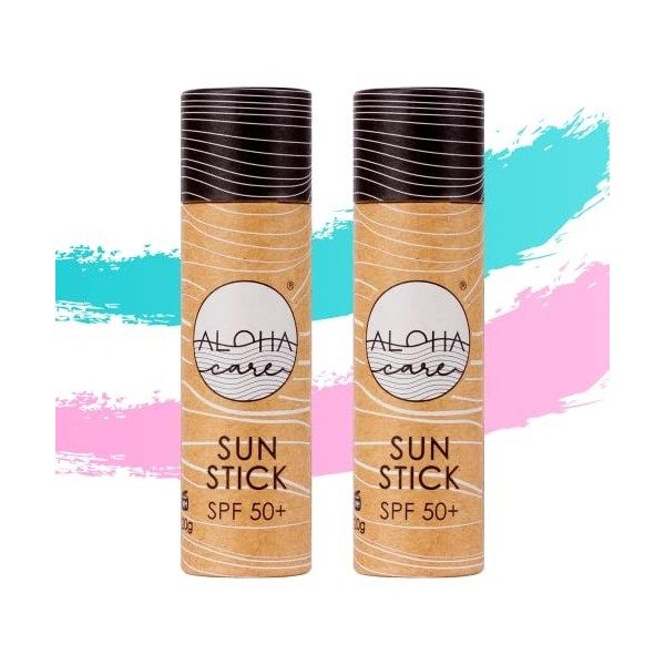 Aloha Sun Stick SPF 50+ | Stick solaire minérale pour le surf | crème naturelle et vegan | emballage sans plastique 20g Bleu