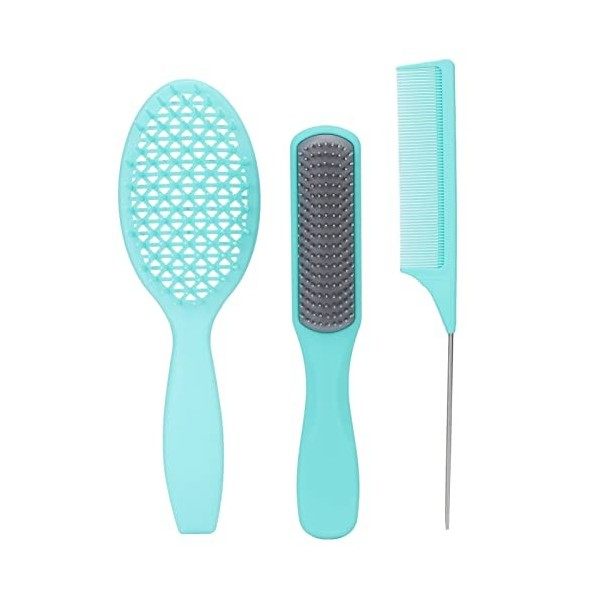 Lot de 3 Brosses à Cheveux, Peigne de Massage Antistatique Brosse Démêlante 9 Rangées Brosse de Coiffure Professionnelle Peig