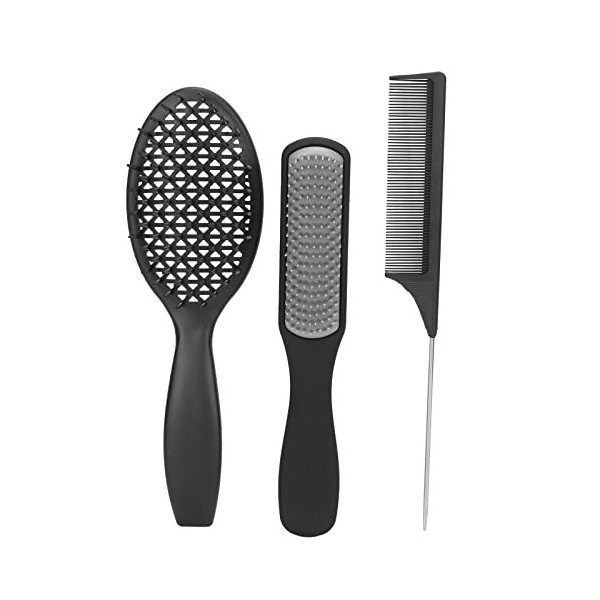 Lot de 3 Brosses à Cheveux, Peigne de Massage Antistatique Brosse Démêlante 9 Rangées Brosse de Coiffure Professionnelle Peig