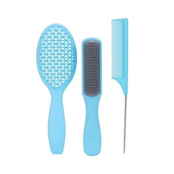 Lot de 3 Brosses à Cheveux, Peigne de Massage Antistatique Brosse Démêlante 9 Rangées Brosse de Coiffure Professionnelle Peig