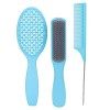 Lot de 3 Brosses à Cheveux, Peigne de Massage Antistatique Brosse Démêlante 9 Rangées Brosse de Coiffure Professionnelle Peig