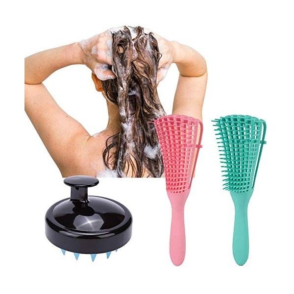 Blentude Brosse Démêlante, Brosse Démêlante, Brosse Démêlante pour Cheveux Naturels pour Cheveux Afro 3a À 4c Emmêlants, Ondu