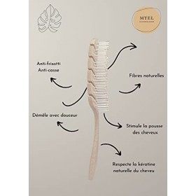 Brosse à cheveux révolutionnaire en paille de blé biodégradable recyclable beige
