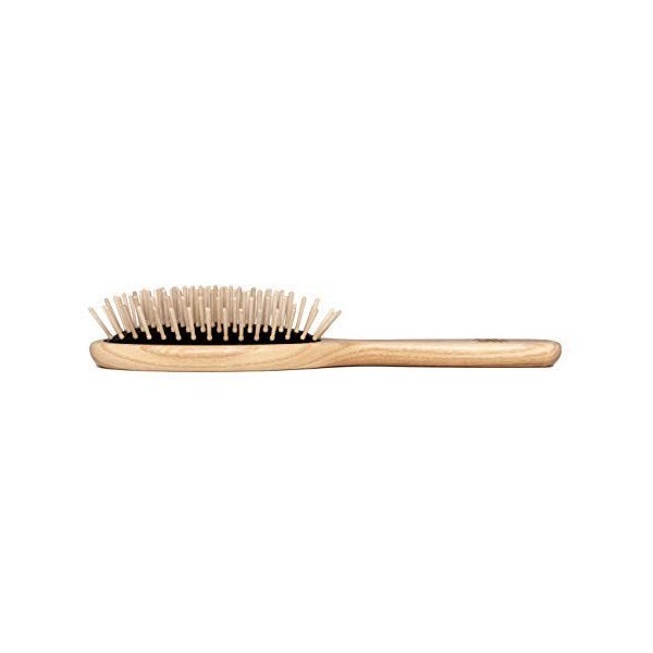 TEK - Grande Brosse Ovale à Picots Réguliers en Bois de Frêne, Fabriqué à la Main en Italie, pour tous les Types de Cheveux -