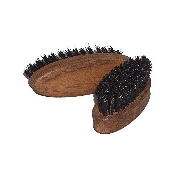 Brosse à barbe en bois de noyer de haute qualité avec des poils de sanglier pur, idéale pour les hommes pour le soin naturel 