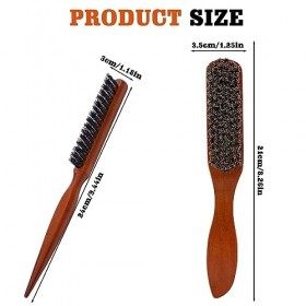 YIDM Lot de 2 brosses à poils de sanglier pour homme avec poils de sanglier, poils naturels doux pour améliorer la texture de