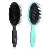 LORSEX Lot de 2 brosses à cheveux en poils de sanglier pour femmes, , avec poils doux naturels et en nylon pour ajouter de la