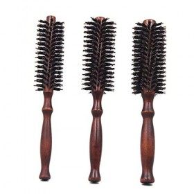 KAYLRE 3 PCS brosses à cheveux Brushes Rond en poils de sanglier naturels Diamètre: 5cm 4.7cm 4cm pour cheveux courts et lo