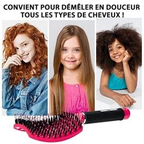 Brosse Poil de Sanglier ROSE – Brosse à Cheveux en Poils de Sanglier 100% Naturels – Démêle tout type de Cheveux et Sans Doul