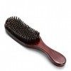 Brosse à cheveux 100 % marron - En poils de sanglier durs - Brosse à cheveux ondulée - Brosse à cheveux pour homme - Brosse à