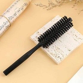 Brosse à cheveux en poils de sanglier, petite brosse ronde pour le sèche-cheveux, brosse à cheveux avec manche en bois nature
