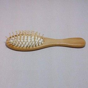 N-K 1 brosse à cheveux douce en bambou naturel antistatique, brosse à cheveux, coussin de massage confortable et pratique.