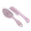 PONETTE NATURAL Lot de brosses à cheveux ECO Masseur écologique démêlant anti-traction et brosse de voyage en couleur beige, 