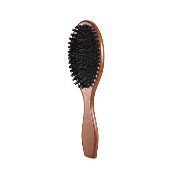 Layhou Brosse à Cheveux de Poils de Sanglier Naturel, Layhou Antistatique Massage du Cuir Chevelu Peigne, Ovale Brosse en Boi