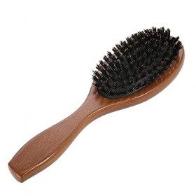 Layhou Brosse à Cheveux de Poils de Sanglier Naturel, Layhou Antistatique Massage du Cuir Chevelu Peigne, Ovale Brosse en Boi