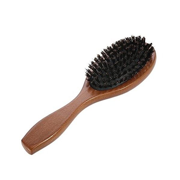 Layhou Brosse à Cheveux de Poils de Sanglier Naturel, Layhou Antistatique Massage du Cuir Chevelu Peigne, Ovale Brosse en Boi