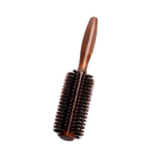 luosh Brosse à cheveux ronde, 6 types de peignes droits sergés en poils de sanglier naturels, brosse à rouler, barillet rond,