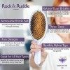 Rock & Ruddle Brosse à cheveux en poils naturels mixtes pour femmes et enfants Idéal pour démêler les cheveux secs ou mouillé