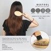 BESTOOL Brosse à cheveux en bambou avec poils naturels Brosse professionnelle en bambou pour démêler et démêler les cheveux 