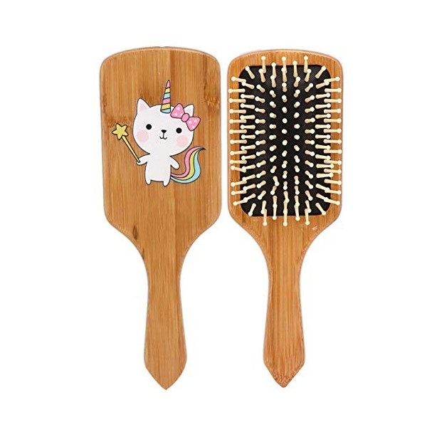 Brosse à Cheveux de Massage, Peigne de Couleur Bois, Soin des Cheveux du Cuir Chevelu, Peigne en Bambou, Brosse à Cheveux en 