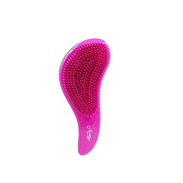 Aurore Beauté - Brosse à Cheveux Démêlante - Tous Types de Cheveux - Brosse à Cheveux Anti-Nœuds en Silicone - Noire et Rose