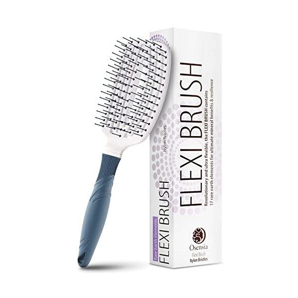 Osensia Brosse Démêlante Cheveux Flexi - Brosse Cheveux Anti-Nœuds - Brosse Cheveux Bouclés Favorisant la Brillance, Démêlage