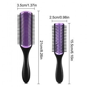 2 Pièces Brosse à cheveux D4 9-Row D3 5-Row,Brosse Cheveux BoucléS Femme Homme Brushing Crepus Fins Magique De Anti Casse Noe